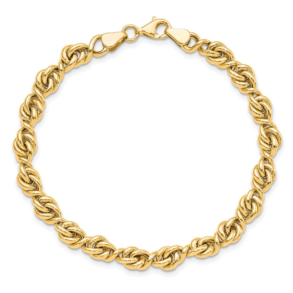 10K Polished Fancy Link Bracelet