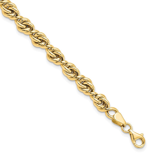 10K Polished Fancy Link Bracelet