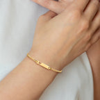 10k Polished Solid Chain/Solid Plate Curb Link Cut-out Heart 20x5mm Plate ID Bracelet