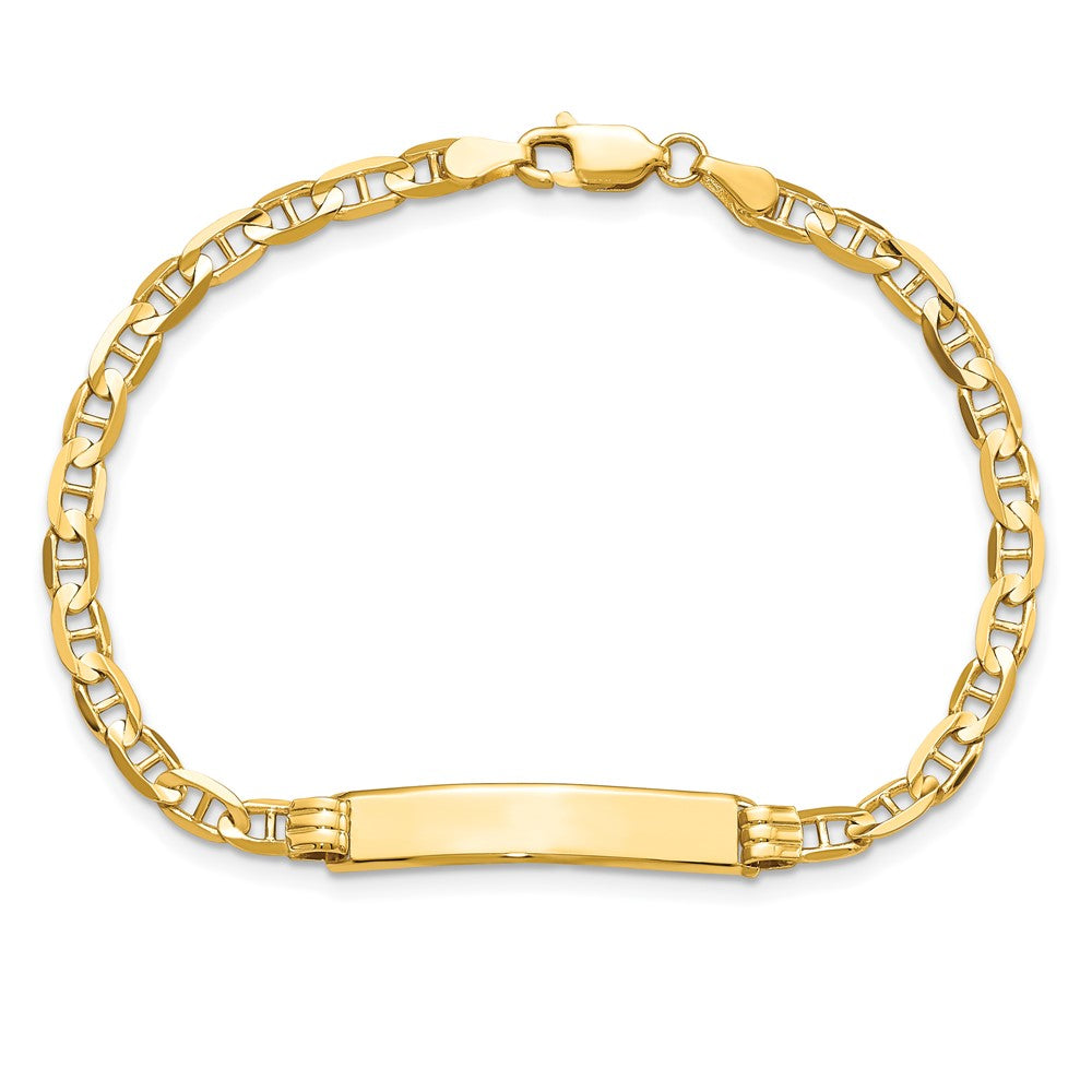 10k Polished Solid Chain/Solid Plate Anchor Link 25x5mm Plate ID Bracelet