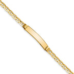 10k Polished Solid Chain/Solid Plate Anchor Link 25x5mm Plate ID Bracelet