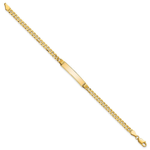 10k Polished Solid Chain/Solid Plate Curb Link 25x5mm Plate ID Bracelet