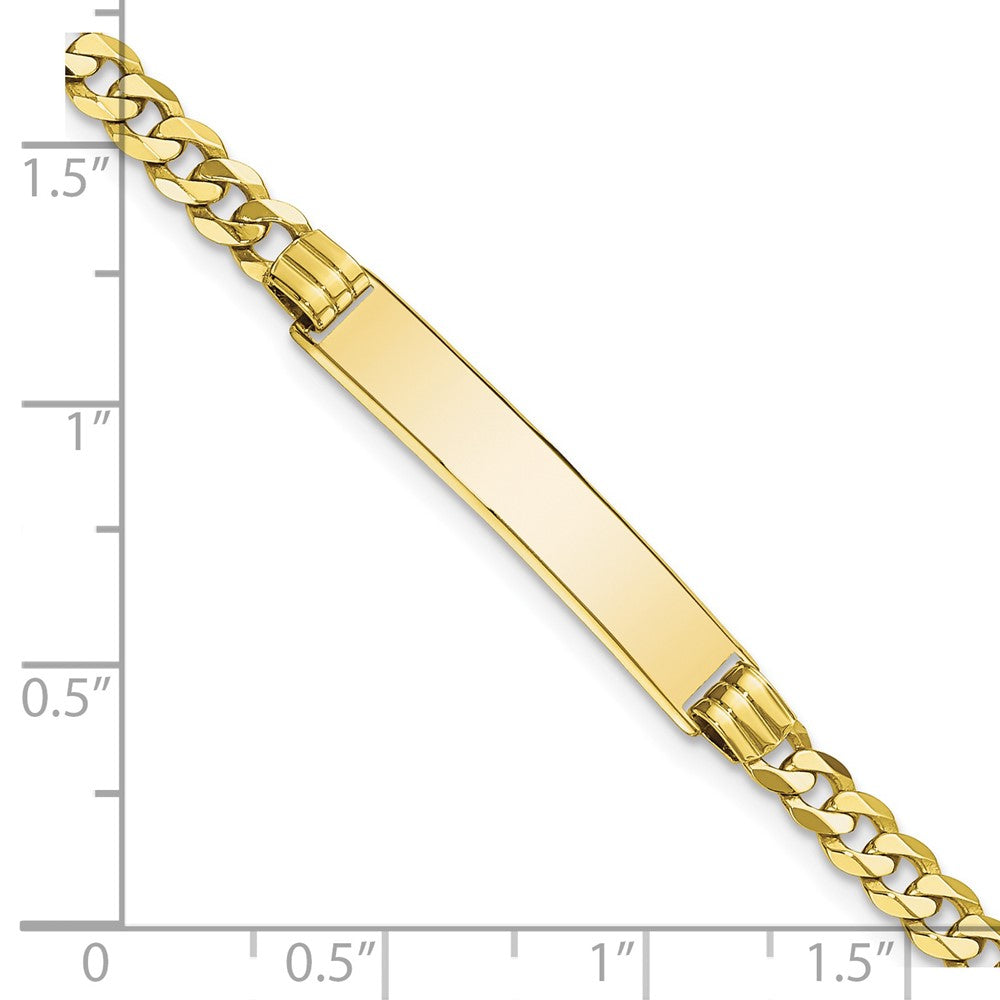 10k Polished Solid Chain/Solid Plate Curb Link 25x5mm Plate ID Bracelet