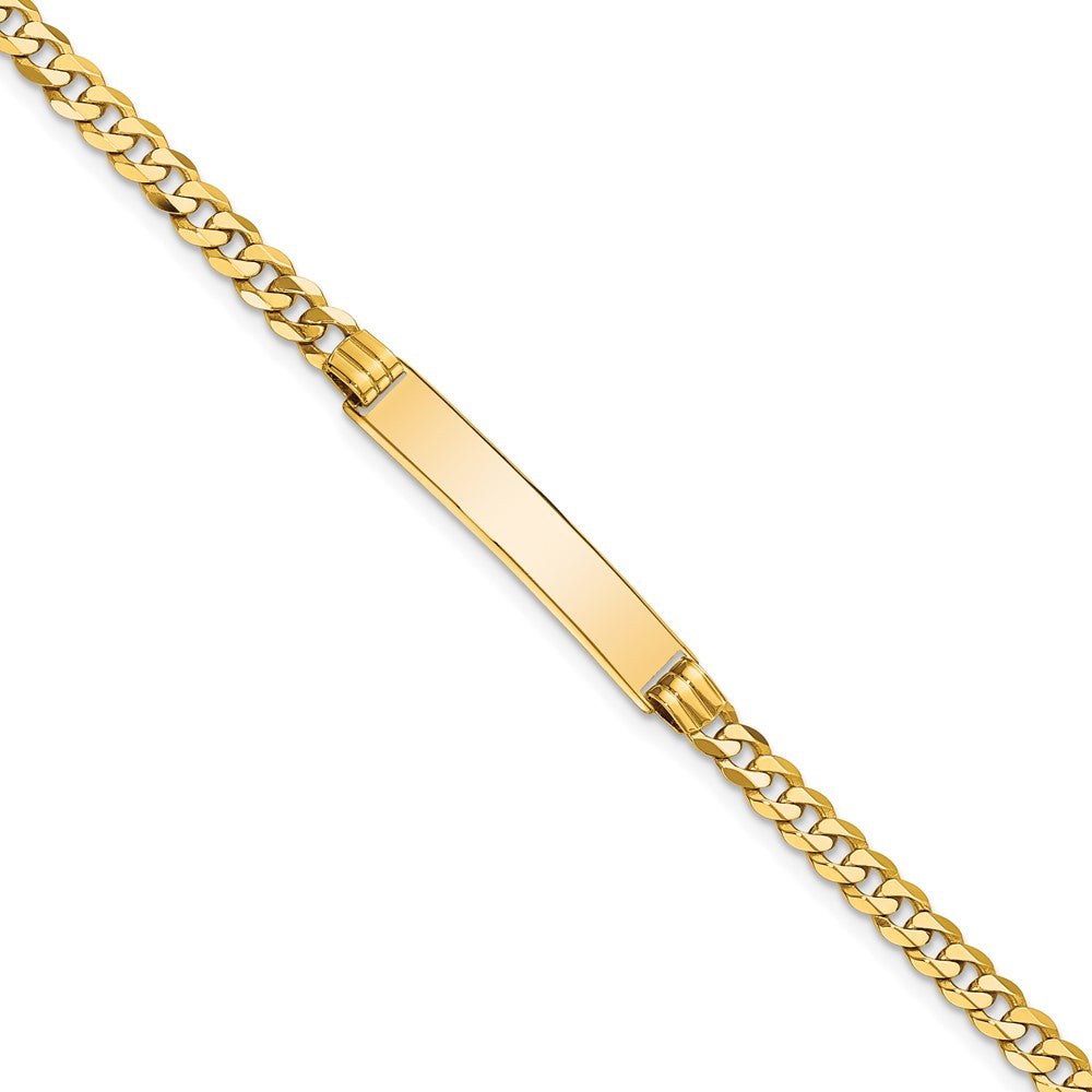 10k Polished Solid Chain/Solid Plate Curb Link 25x5mm Plate ID Bracelet