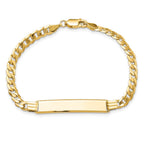 10k Polished Solid Chain/Solid Plate Curb Link 33x7mm Plate ID Bracelet