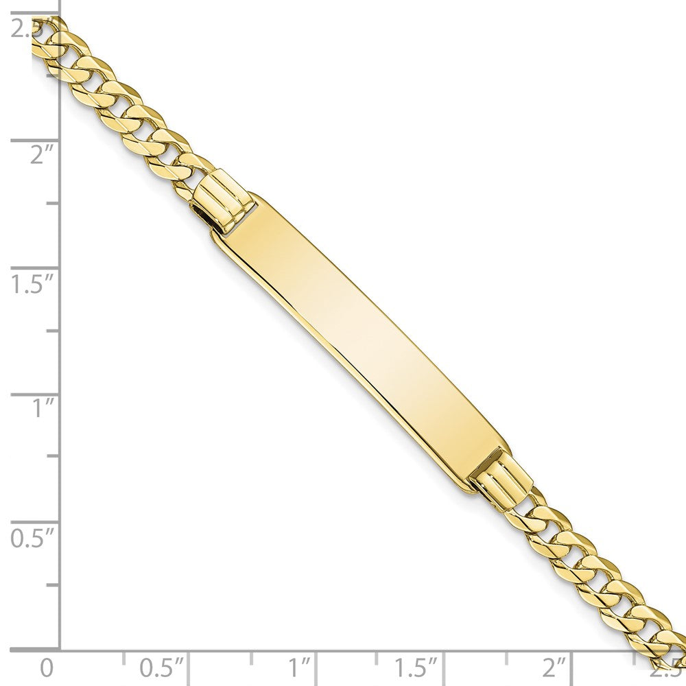 10k Polished Solid Chain/Solid Plate Curb Link 33x7mm Plate ID Bracelet