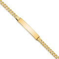 10k Polished Solid Chain/Solid Plate Curb Link 33x7mm Plate ID Bracelet