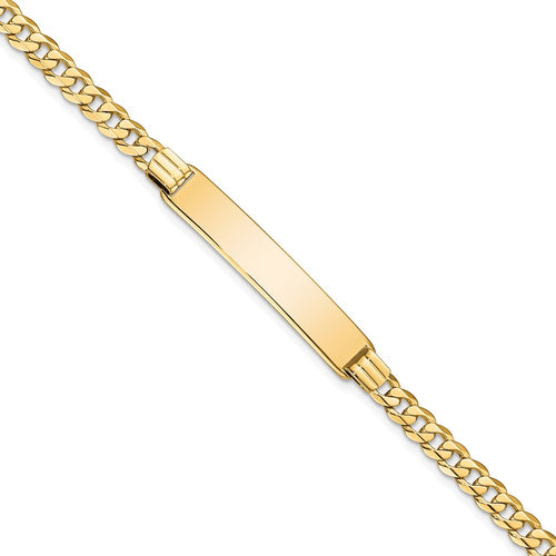 10k Polished Solid Chain/Solid Plate Curb Link 33x7mm Plate ID Bracelet