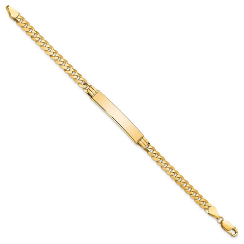 10k Polished Solid Chain/Solid Plate Curb Link 33x7mm Plate ID Bracelet