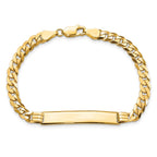 10k Polished Solid Chain/Solid Plate Curb Link 33x7mm Plate ID Bracelet
