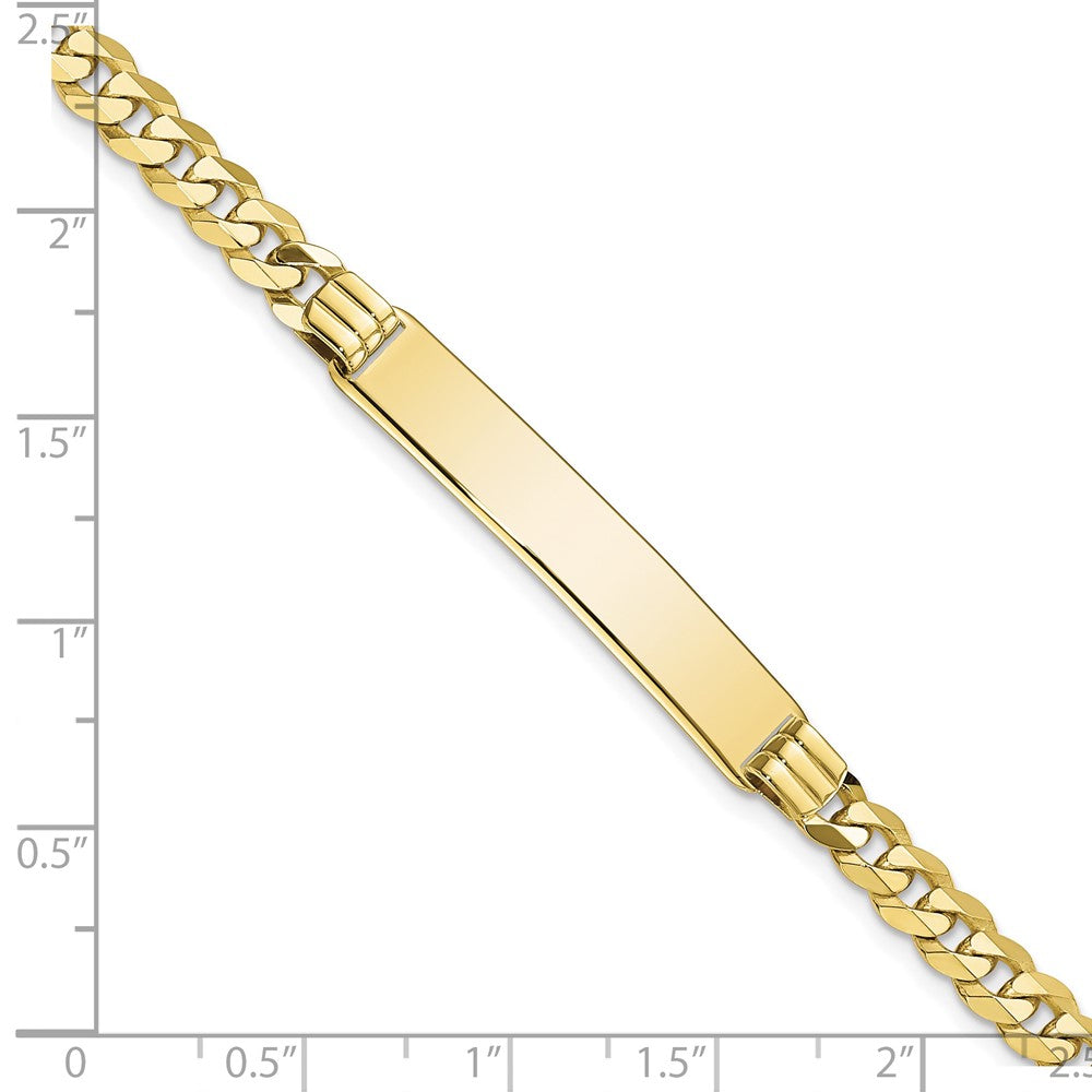 10k Polished Solid Chain/Solid Plate Curb Link 33x7mm Plate ID Bracelet