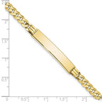 10k Polished Solid Chain/Solid Plate Curb Link 33x7mm Plate ID Bracelet