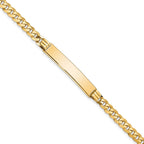 10k Polished Solid Chain/Solid Plate Curb Link 33x7mm Plate ID Bracelet