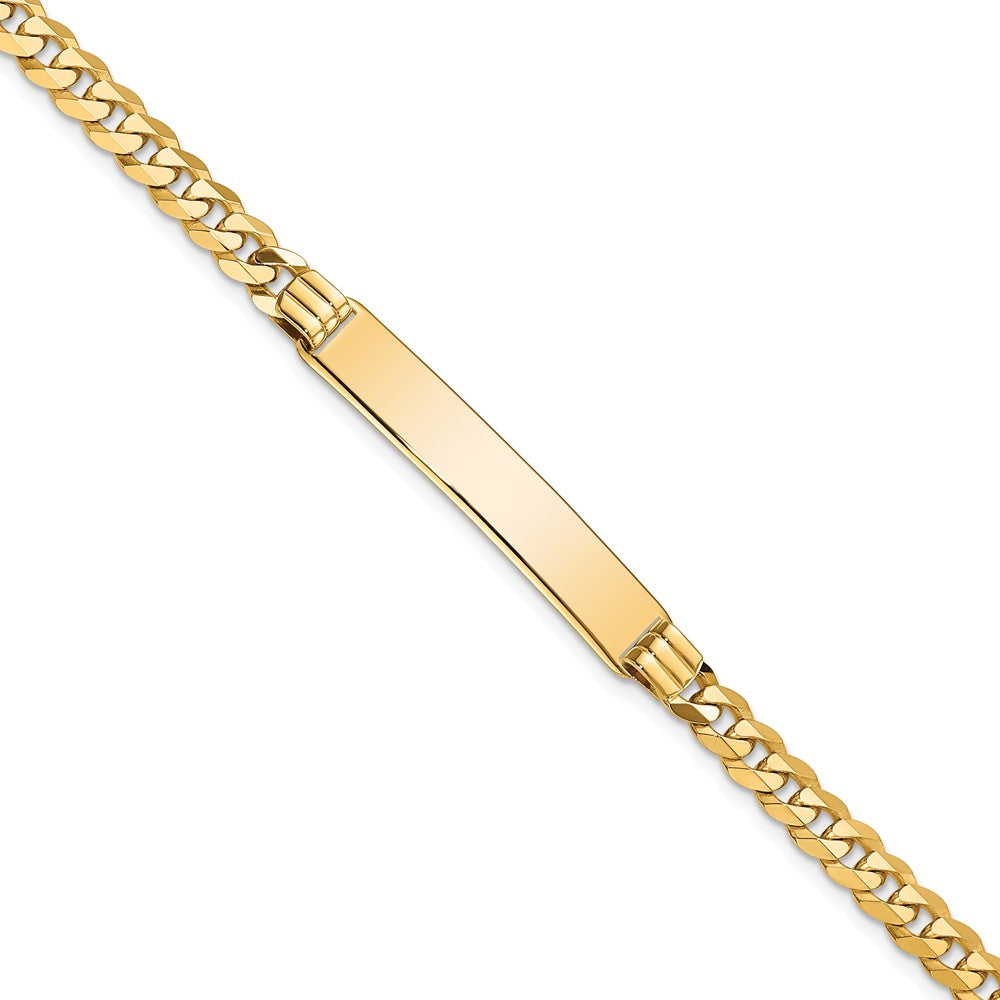 10k Polished Solid Chain/Solid Plate Curb Link 33x7mm Plate ID Bracelet