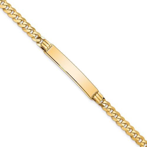 10k Polished Solid Chain/Solid Plate Curb Link 33x7mm Plate ID Bracelet