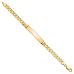 10k Polished Solid Chain/Solid Plate Curb Link 38x7mm Plate ID Bracelet