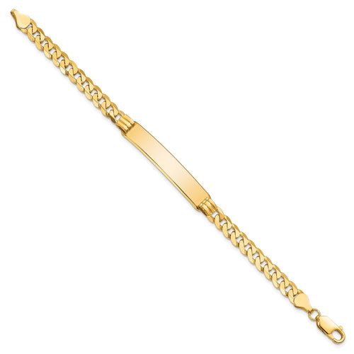 10k Polished Solid Chain/Solid Plate Curb Link 38x7mm Plate ID Bracelet