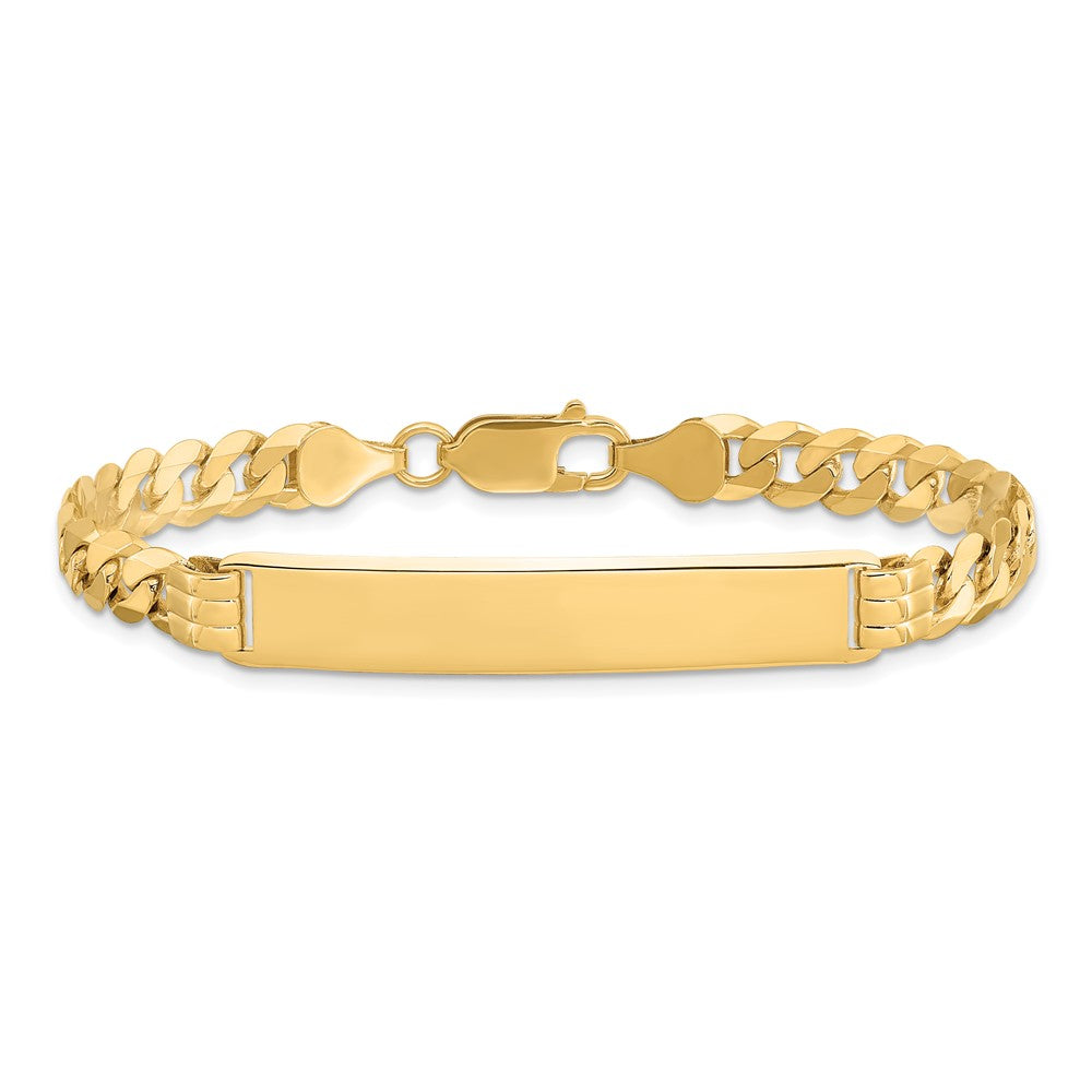 10k Polished Solid Chain/Solid Plate Curb Link 38x7mm Plate ID Bracelet