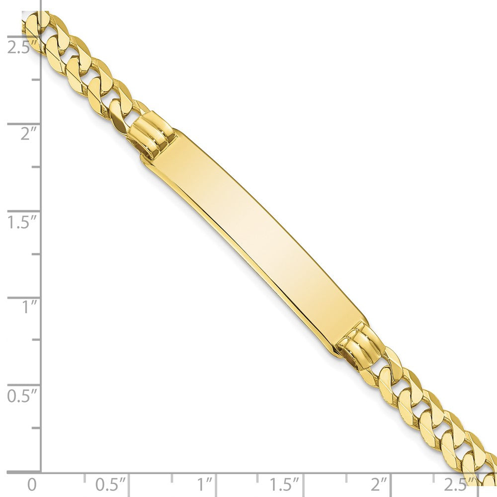 10k Polished Solid Chain/Solid Plate Curb Link 38x7mm Plate ID Bracelet