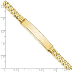 10k Polished Solid Chain/Solid Plate Curb Link 38x7mm Plate ID Bracelet