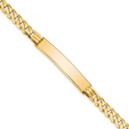 10k Polished Solid Chain/Solid Plate Curb Link 38x7mm Plate ID Bracelet