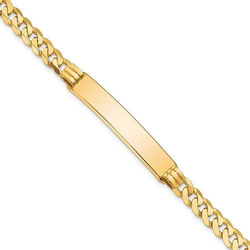 10k Polished Solid Chain/Solid Plate Curb Link 38x7mm Plate ID Bracelet
