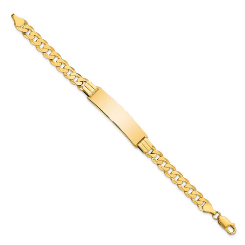 10k Polished Solid Chain/Solid Plate Curb Link 37x9mm Plate ID Bracelet