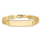 10k Polished Solid Chain/Solid Plate Curb Link 37x9mm Plate ID Bracelet