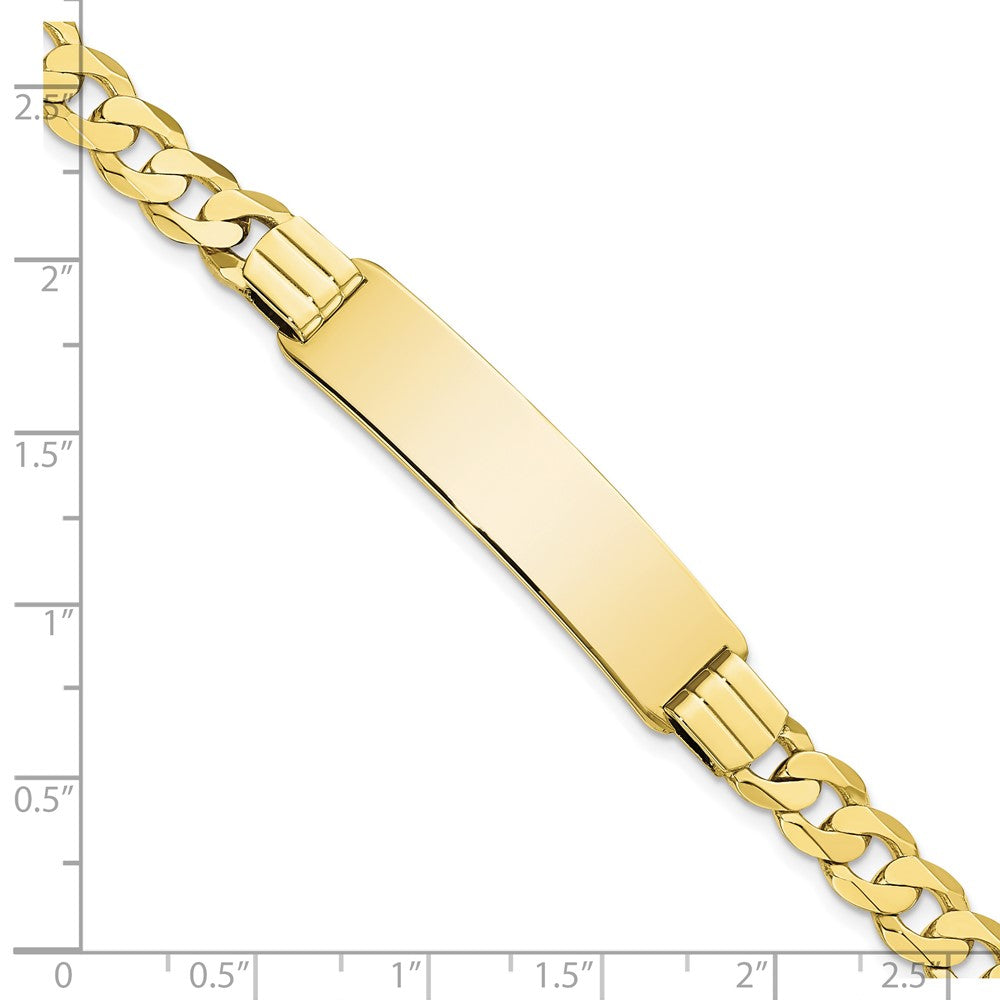 10k Polished Solid Chain/Solid Plate Curb Link 37x9mm Plate ID Bracelet