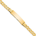 10k Polished Solid Chain/Solid Plate Curb Link 37x9mm Plate ID Bracelet