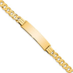 10k Polished Solid Chain/Solid Plate Curb Link 37x9mm Plate ID Bracelet