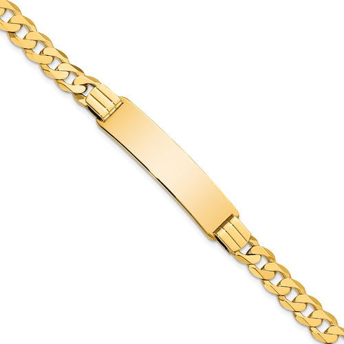 10k Polished Solid Chain/Solid Plate Curb Link 37x9mm Plate ID Bracelet