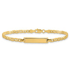 10k Polished Solid Chain/Solid Plate Anchor Link 20x5mm Plate ID Bracelet