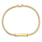 10k Polished Solid Chain/Solid Plate Flat Curb Link 22x5mm Plate ID Bracelet