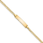 10k Polished Solid Chain/Solid Plate Flat Curb Link 22x5mm Plate ID Bracelet