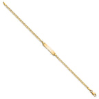 10k Polished Solid Chain/Solid Plate Flat Anchor Link 22x5mm Plate ID Bracelet