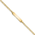 10k Polished Solid Chain/Solid Plate Flat Anchor Link 22x5mm Plate ID Bracelet