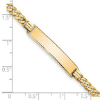 10k Polished Solid Chain/Solid Plate Flat Curb Link 27x5mm Plate ID Bracelet