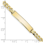 10k Polished Solid Chain/Solid Plate Flat Curb Link 32x6mm Plate ID Bracelet