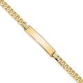 10k Polished Solid Chain/Solid Plate Flat Curb Link 32x6mm Plate ID Bracelet