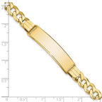 10k Polished Solid Chain/Solid Plate Flat Curb Link 37x9mm Plate ID Bracelet
