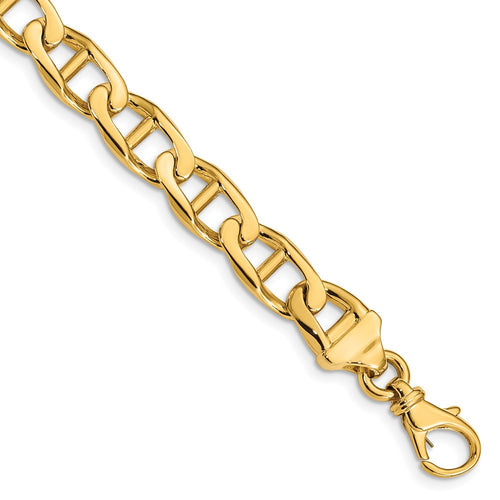 10k 8.5mm Hand-Polished Anchor Link 8 inch Bracelet