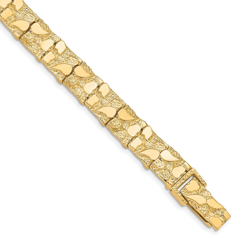 10k 10.0mm Nugget 8 inch Bracelet