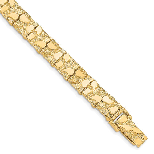 10k 10.0mm Nugget 7 inch Bracelet