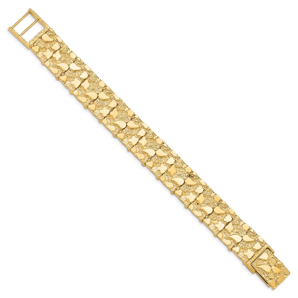 10k 15.0mm Nugget 7 inch Bracelet