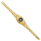 10k 22mm Black Dial 7 inch Nugget Watch