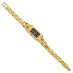 10k 15x31mm Black Dial Rectangular Face 7 inch Nugget Watch