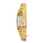 10k 15x31mm Champagne Dial Rectangular Face 7 inch Nugget Watch