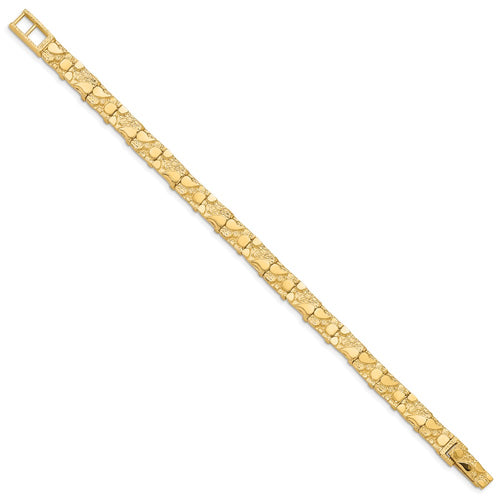 10k 7.0mm Nugget 8 inch Bracelet