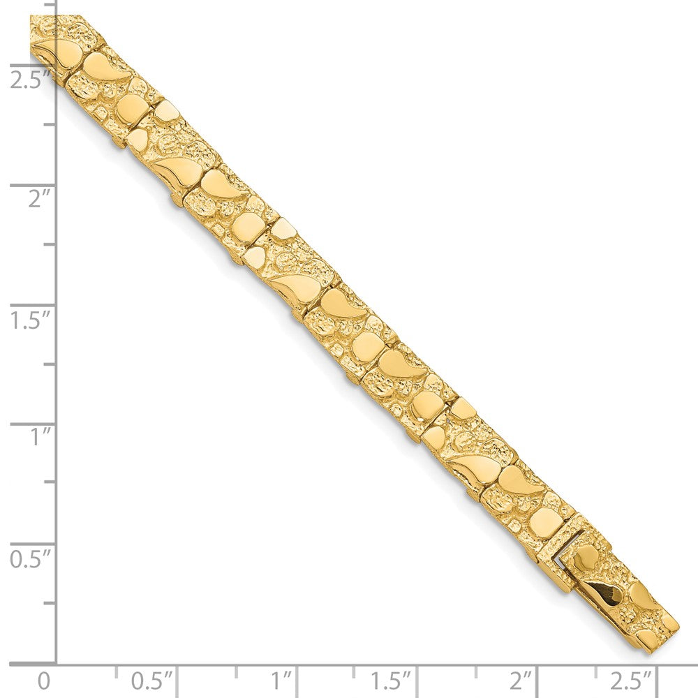 10k 7.0mm Nugget 8 inch Bracelet